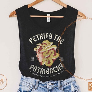 Petrify The Patriarchy, Witchy Tank, Medusa Shirt, Hex The Patriarchy,  Halloween Feminist Tank, Leftist Halloween, Spooky Liberal Witch