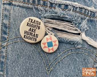 Trans Rights Button Set, Trans Rights are Human Rights