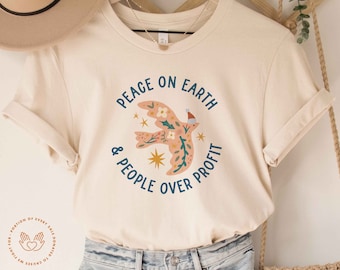 Feminist Christmas Shirt, Feminist Christmas, People over Profit, Peace on Earth, Liberal Christmas, Sleigh the Patriarchy