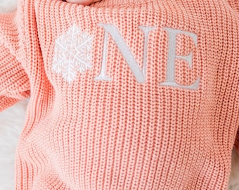Embroidered "Onederland" Winter Birthday Sweater - First Birthday Outfit