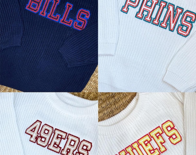 Custom Embroidered Kids Sports Team Sweater: Personalized Varsity Style