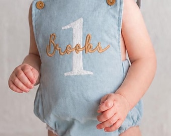 Romper eerste verjaardag jongens - cake-smash-outfit met naam