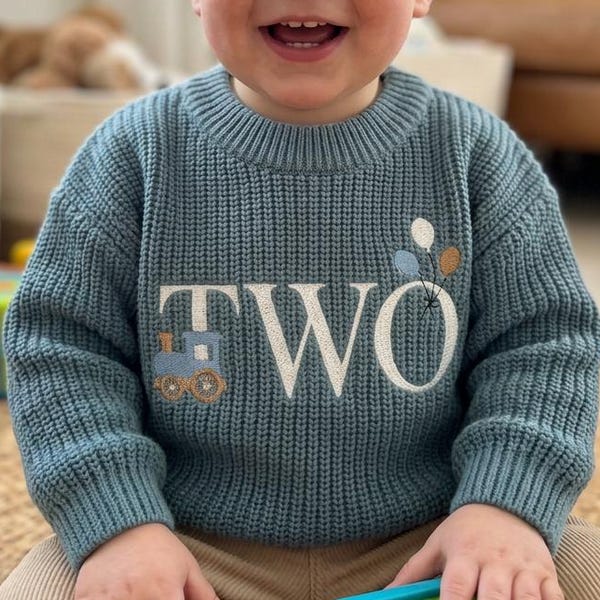 Train Theme Second Birthday Sweater – Chugga Chugga Two Two Outfit
