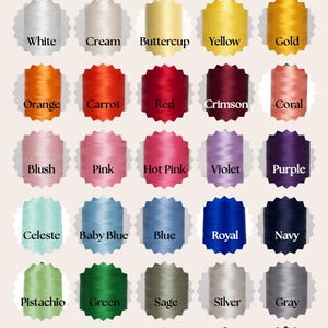May include: A color chart displaying thread colors with the text "Thread Colors" at the top. The chart includes a variety of colors such as white, cream, yellow, orange, red, pink, blue, green, silver, gray, and black. The brand logo "SPROUTS by Rose" is in the top right corner.