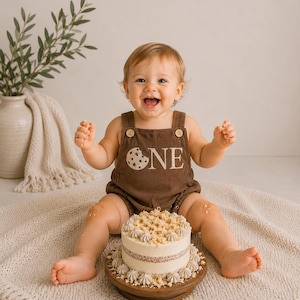 Combi-short d'anniversaire One Smart Cookie - tenue Cookie Cake Smash