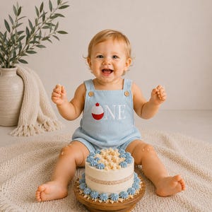 Fishing Theme Baby Romper | "O-Fish-Ally One" First Birthday Outfit