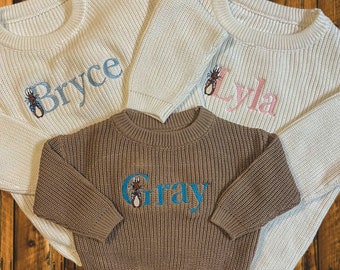Baby/Toddler Personalized Easter Sweater - Name Embroidered Easter Sweater - Boys Easter Outfit - Girls Peter Rabbit Customized Pullover