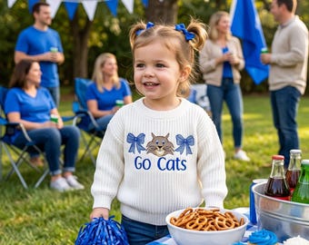 Suéter bordado de los Kentucky Wildcats para niña - Conjunto de juego Go Cats del Reino Unido