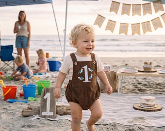 Sea Turtle First Birthday Romper