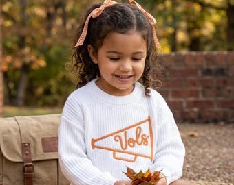 Girls UT Vols Megaphone Sweater - Tennessee Gameday Outfit