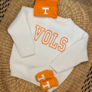 Baby/Toddler UT Vols Embroidered Sweater - Kids Customized Sports Sweaters - University of Tennessee Volunteers Childrens Gameday Outfit