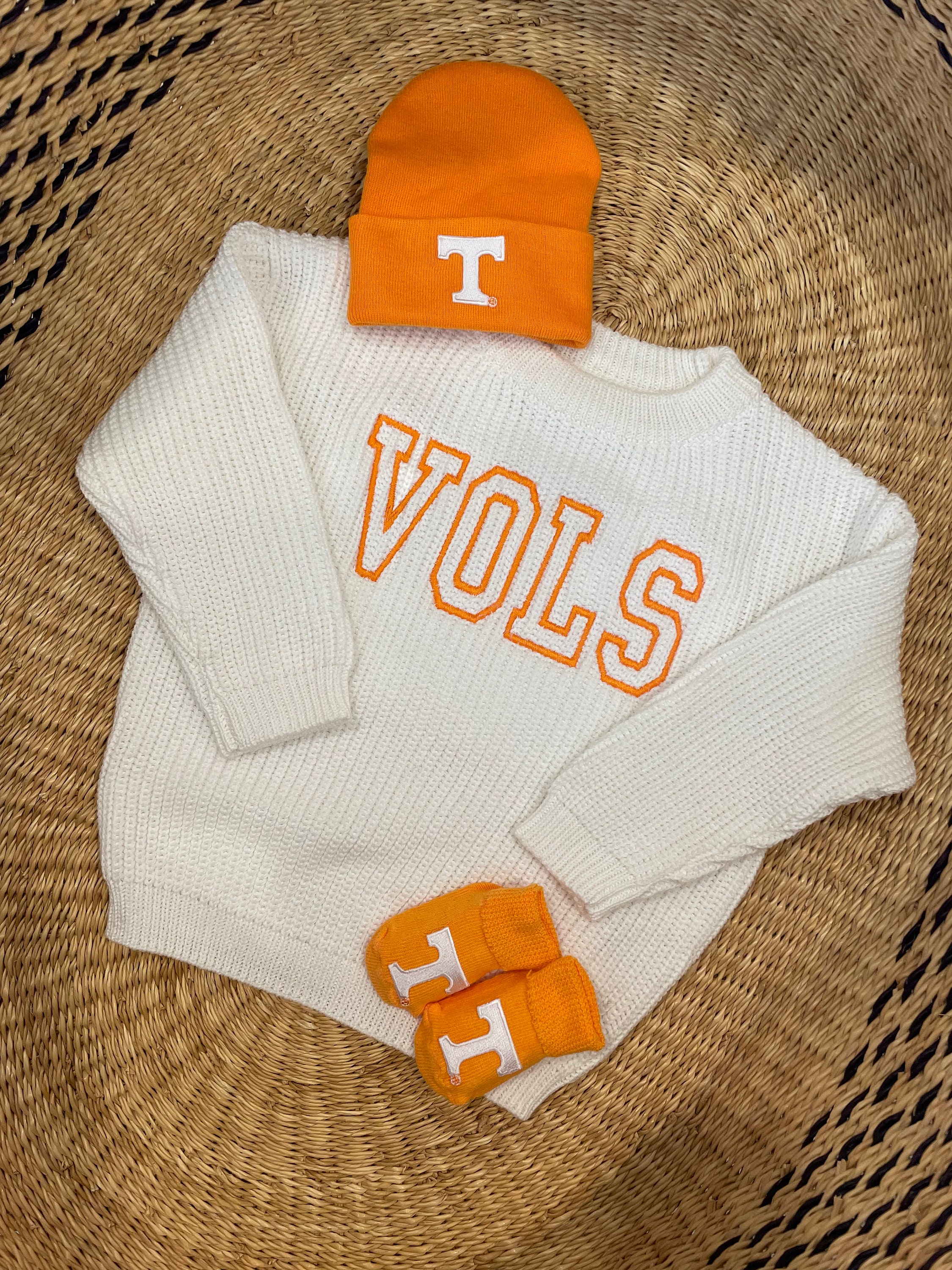 UT Vols Embroidered Baby Sweater: Tennessee Volunteers Gameday Outfit