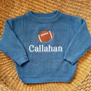 Personalized Baby Football Sweater: Embroidered Name, GameDay Pullover
