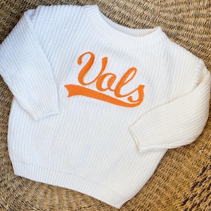 Baby/Toddler UT Vols Embroidered Sweater - Kids Customized Sports Sweaters - University of Tennessee Volunteers Childrens Gameday Outfit