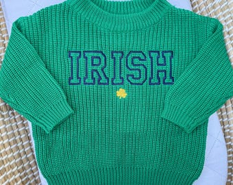 Baby/Toddler Notre Dame Embroidered Knit Sweater