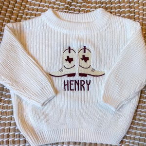 Bestickter Texas Boots Pullover - Texas A & M Aggies Pullover mit Namen