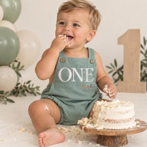 First Birthday Outfit With Name - Cake Smash romper Boy
