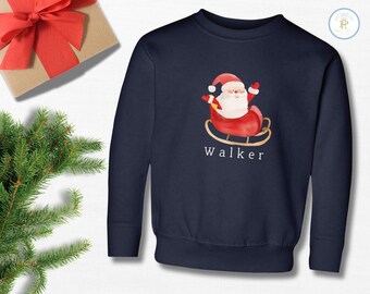Sudadera para niño // Trineo de Papá Noel personalizado // Navidad // Pieles de conejo // Diseño clásico