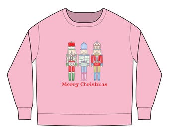 Sudadera para niña pequeña // Cascanueces // Navidad // grandmillenial // Pieles de conejo // 2T a 7 años // Diseños clásicos