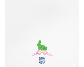 Paño de cocina, topiario de conejito de Pascua, Grandmillenial, Coquette, decoración de Pascua, paño de cocina de primavera