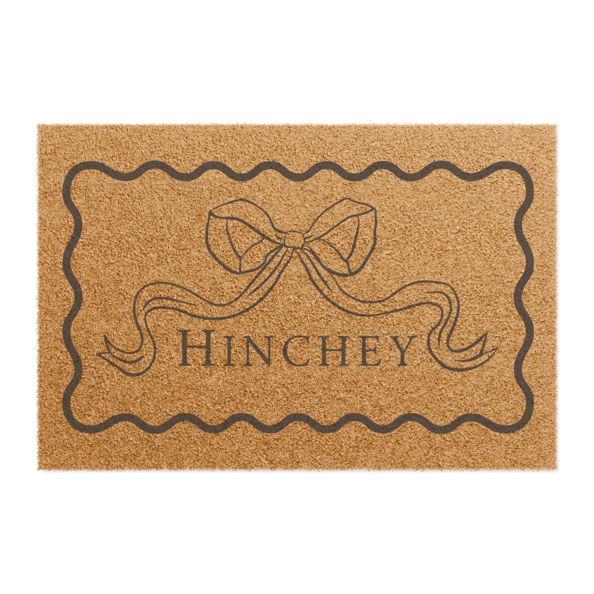 Personalized Scalloped Doormat in Black - Grandmillenial - Etsy