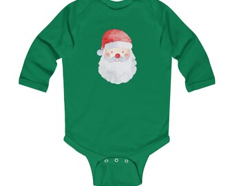 Mono de manga larga // Papá Noel en acuarela // Navidad // Diseños clásicos // Grandmillenial