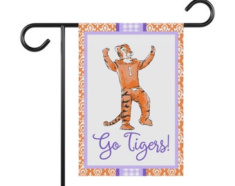 GAMEDAY // Go Tigers Garden Flag // Clemson Tiger Mascot // Grandmillenial