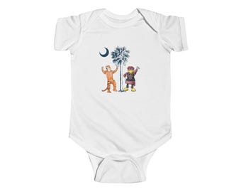 DÍA DE PARTIDO // Casa de Palmetto State Dividida // Body de 6 a 24 meses // Casa de Palmetto State Dividida // Tigre // Presumido // Clemson // Carolina