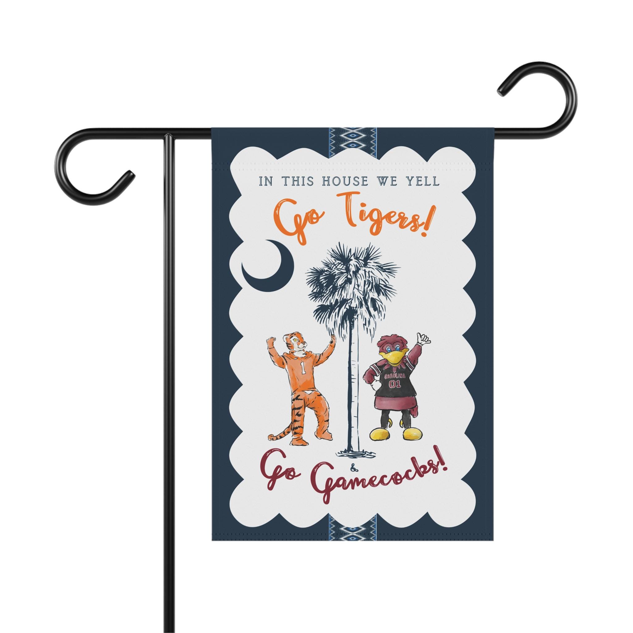 GAMEDAY // Palmetto Flag // House Divided Garden Flag // Clemson // Carolina // House Divided // Grandmillenial