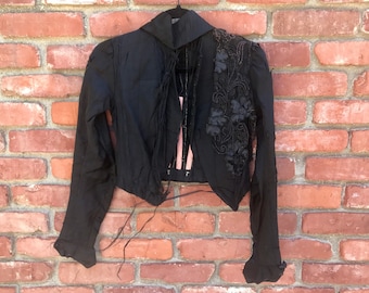 Victorian Distressed Black Mourning Shirtwaist For Study or Salvage