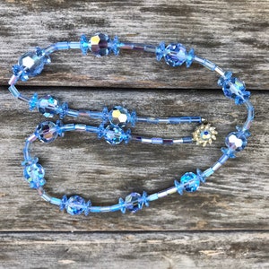 Vintage Mid Century Blue Glass Necklace REDUCED image 3