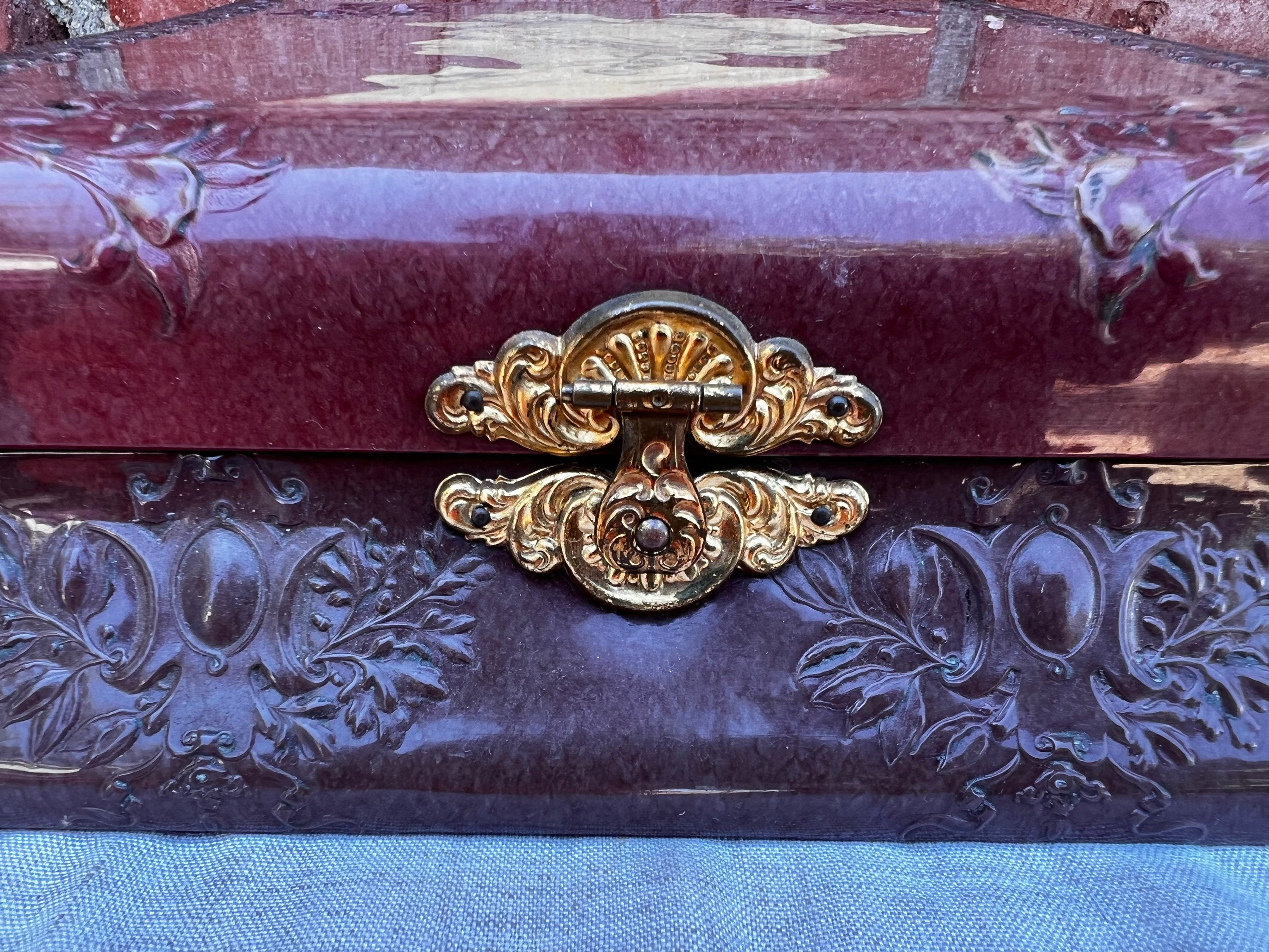 Victorian Celluloid Box With Pink Silk Lining Victorian Silhouette - Etsy