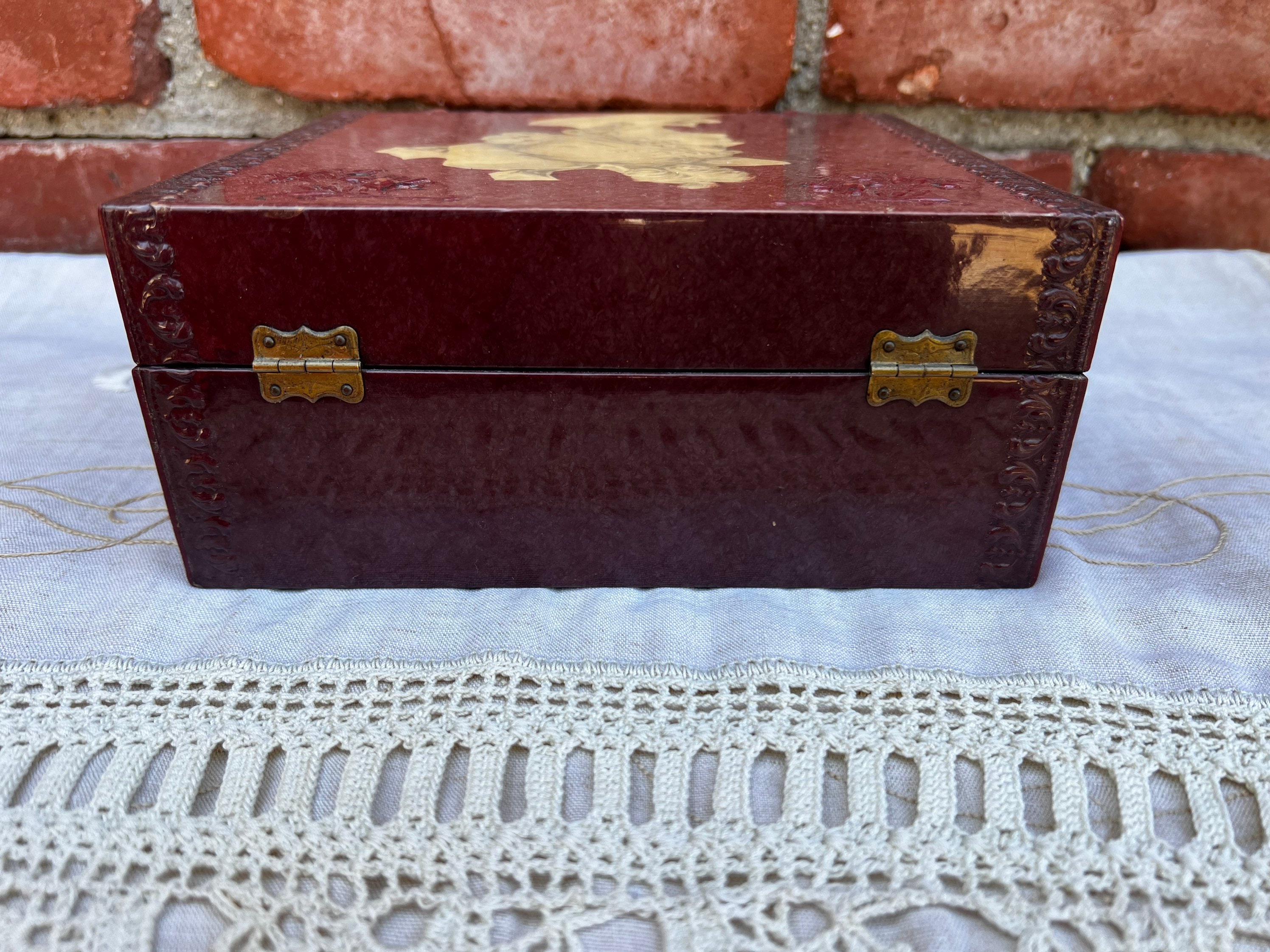 Victorian Celluloid Box With Pink Silk Lining Victorian Silhouette - Etsy