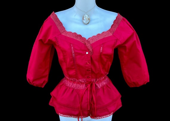 Vintage Victorian Inspired Old Store Stock Red on… - image 9