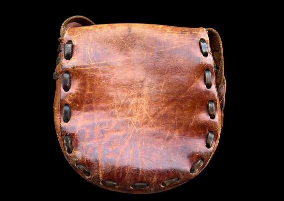 Vintage 70s Large Hand Tooled Leather Boho Handba… - image 6