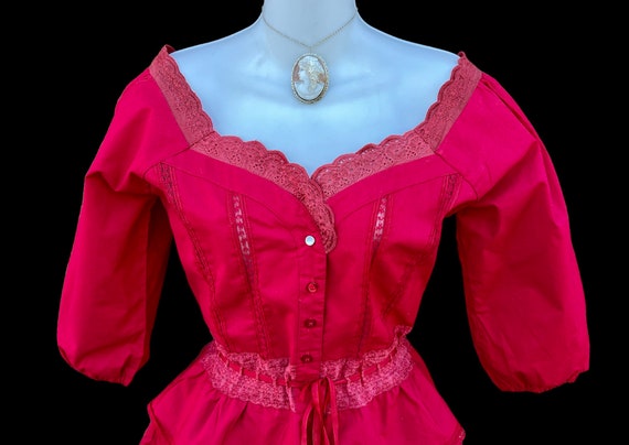 Vintage Victorian Inspired Old Store Stock Red on… - image 1