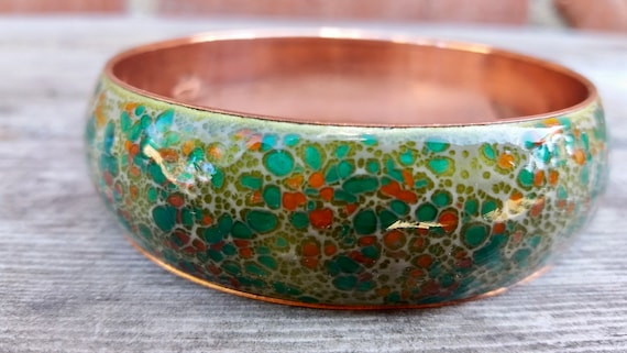 Vintage Matisse Renoir Green Speckled Enameled Ba… - image 1