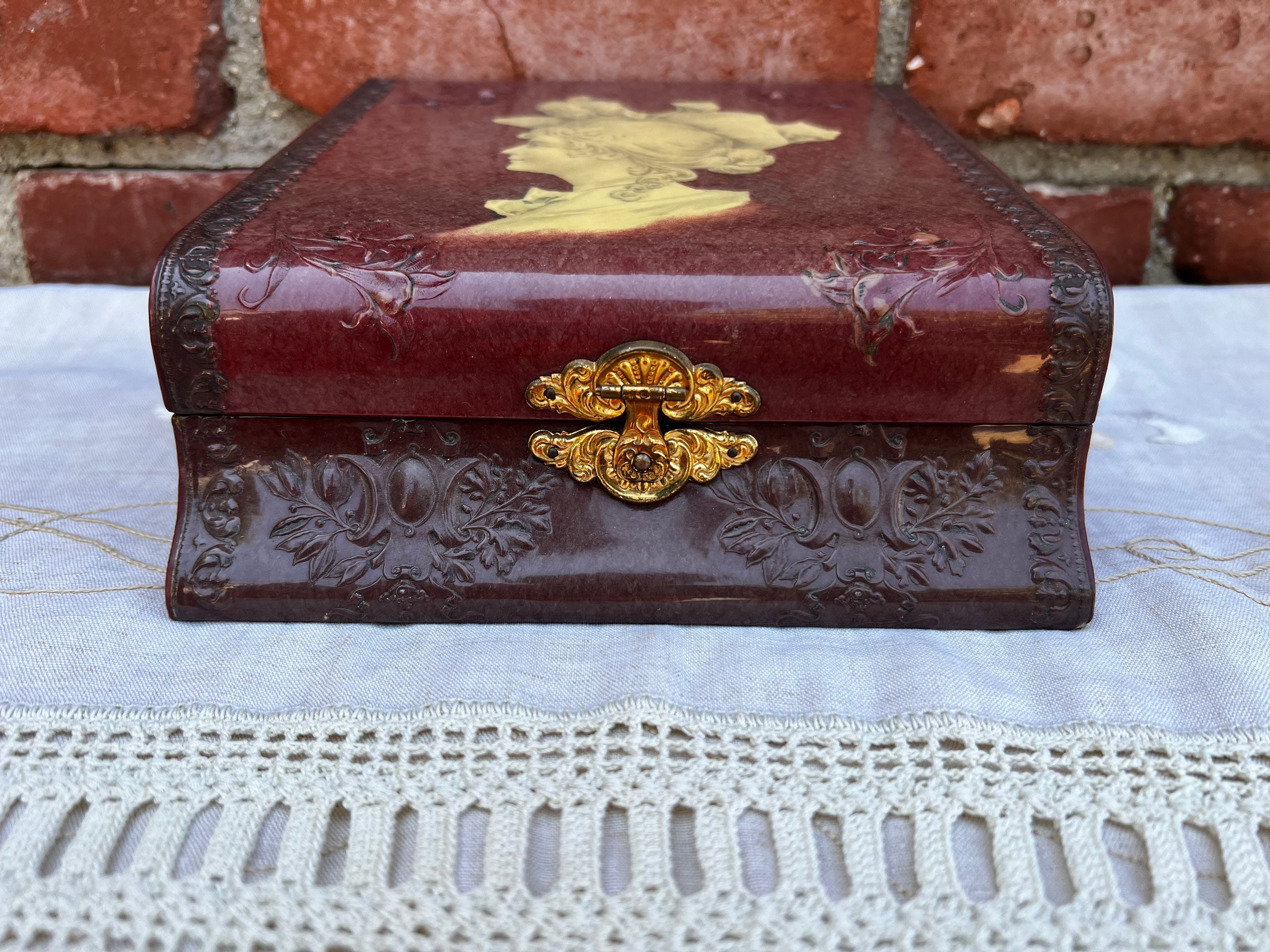 Victorian Celluloid Box With Pink Silk Lining Victorian Silhouette - Etsy