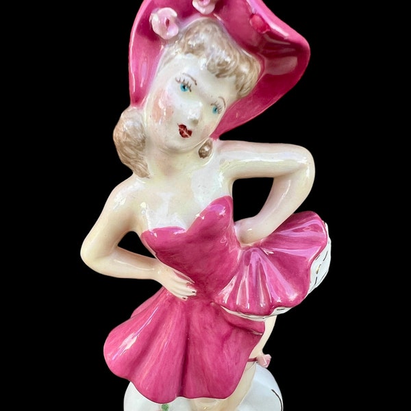 Vintage 1940s Pin Up Inspired Figurine Distressed Shabby