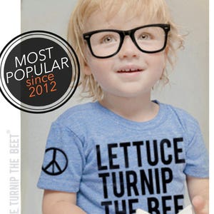 lettuce turnip the beet ® trademark brand OFFICIAL SITE light blue heather track shirt with logo baby and toddler sizes image 1