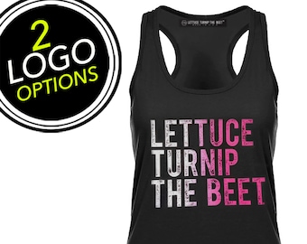 Lettuce turnip the beet ® trademark brand OFFICIAL SITE - black women's racerback tank top shirt - dance music yoga spinning crossfit farmer