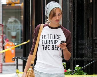 Lettuce turnip the beet ® trademark brand OFFICIAL SITE - crimson red baseball jersey - lightweight shirt  - crossfit music gym vegan funny