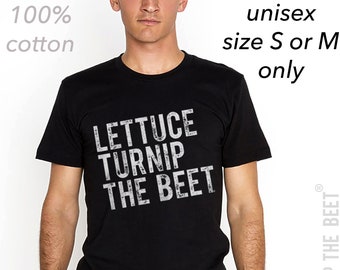 SALE Lettuce turnip the beet ® trademark brand OFFICIAL SITE - black cotton shirt - funny vegan music dance edm dj festival crossfit farming