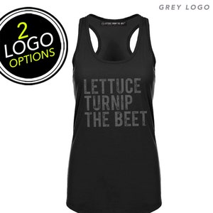 Lettuce turnip the beet ® trademark brand OFFICIAL SITE black women's racerback tank top shirt dance music yoga spinning crossfit farmer image 1