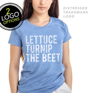 VENTA Lechuga nabo la remolacha ® marca registrada SITIO OFICIAL - camiseta mujer azul claro - divertida música zumba baile vegano crossfit gourmet
