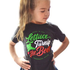 SALE Lettuce turnip the beet ® trademark brand OFFICIAL SITE grey heather t shirt with cursive logo farm funny dance music vegan garden image 2