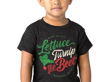 SALE Lettuce turnip the beet ® trademark brand OFFICIAL SITE - grey heather t shirt with cursive logo - farm funny dance music vegan garden