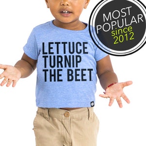 lettuce turnip the beet ® trademark brand OFFICIAL SITE light blue heather track shirt with logo baby and toddler sizes image 2