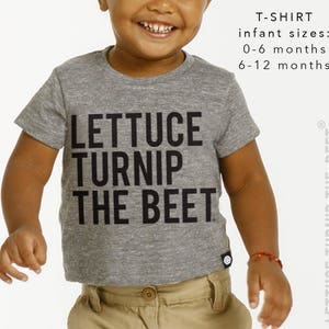 lettuce turnip the beet ® trademark brand OFFICIAL SITE heather grey track shirt with classic logo funny music dance foodie kid t shirt image 3
