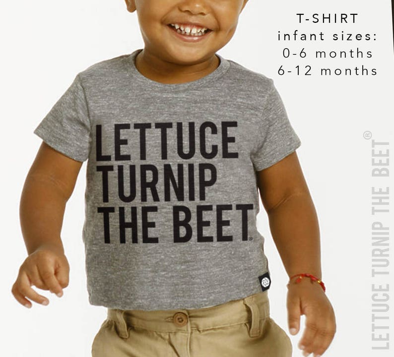 lettuce turnip the beet ® trademark brand OFFICIAL SITE heather grey track shirt with classic logo funny music dance foodie kid t shirt image 3